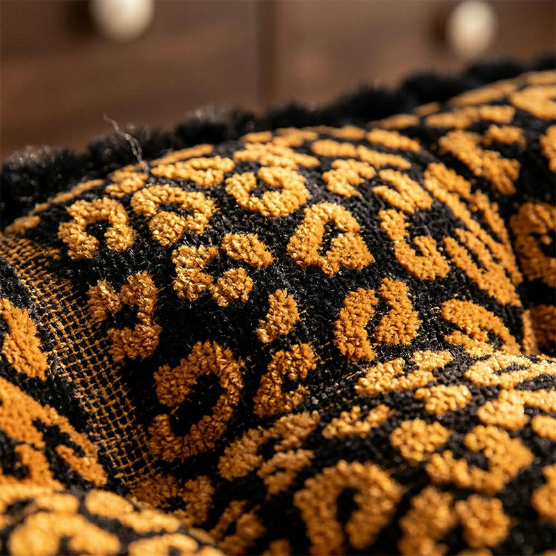 Leopard Print Square Throw Pillow