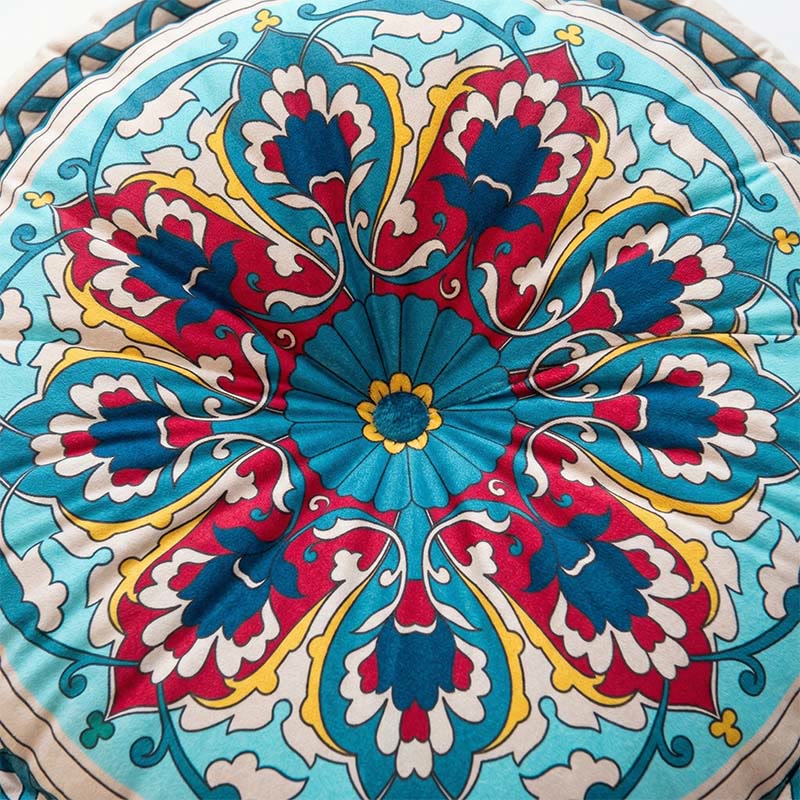 Bohemian Snow Lotus Throw Pillow