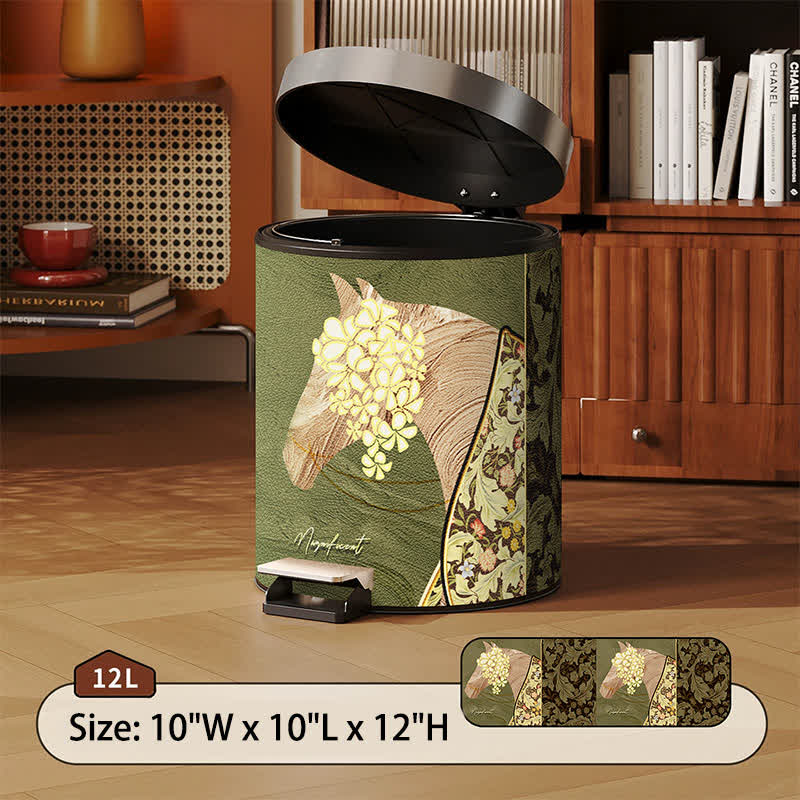 Magnificent Horse Lychee Texture Leather Bin