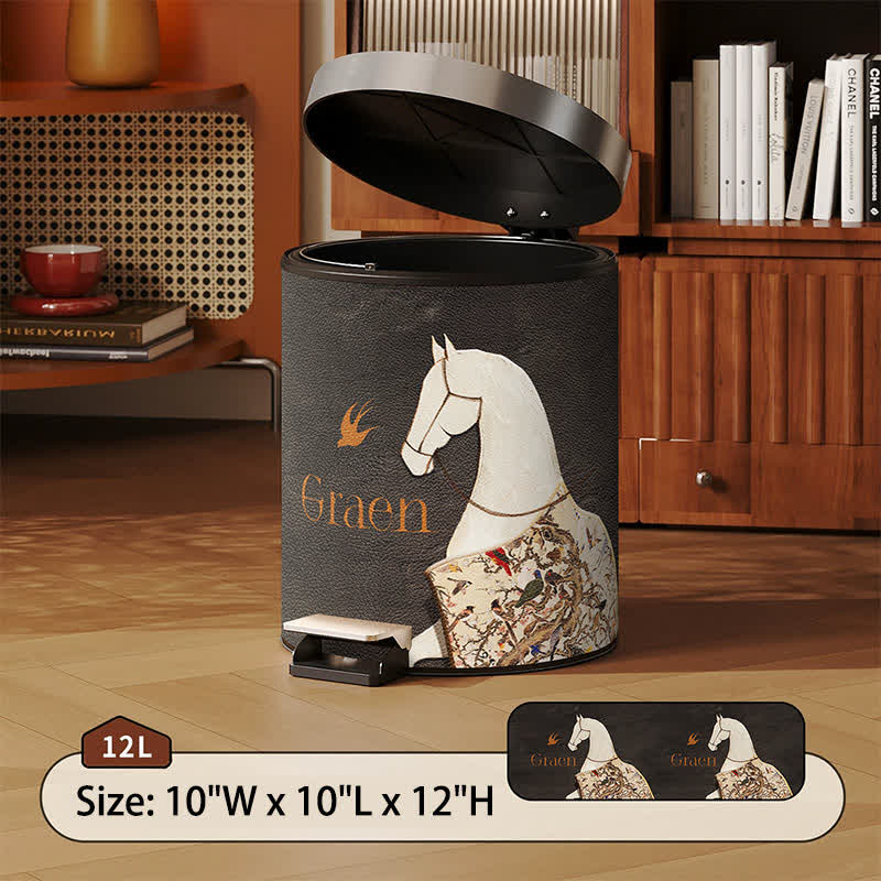 Classical Oriental Equestrian Trash Can