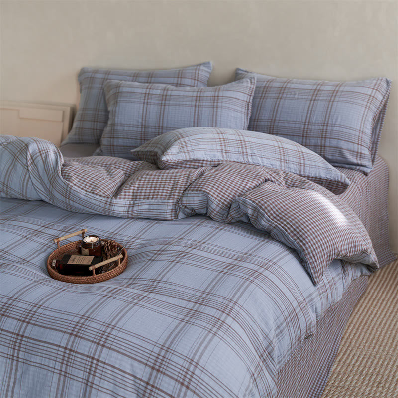 Small Checkered Pure Cotton Bedding Set