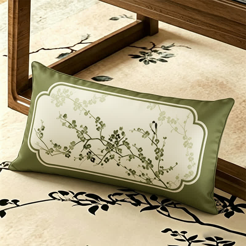 Vintage Green Plum Blossom Sofa Slipcover