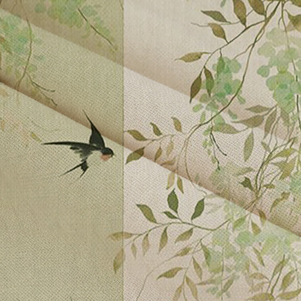Floral Bird Waterproof Doorway Hanging 0514 Curtains Door Tapestry Doorway Curtain Fabric Partition Floral Green Privacy Screen Rod Pocket Room Divider Tassel