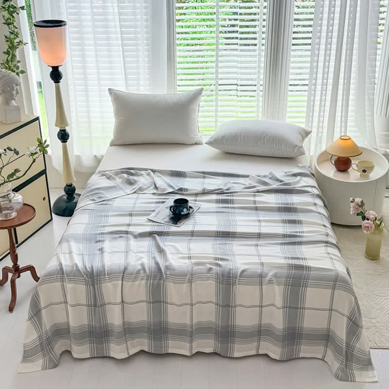 Classic Plaid Bamboo Fiber Blanket