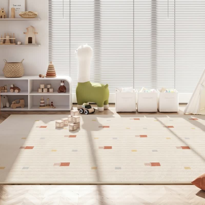 Neutral Pastel Dot Kids Area Rug