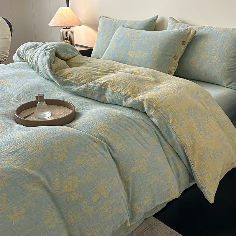 Vintage Botanical Pure Cotton Gauze Bedding(4PCS)