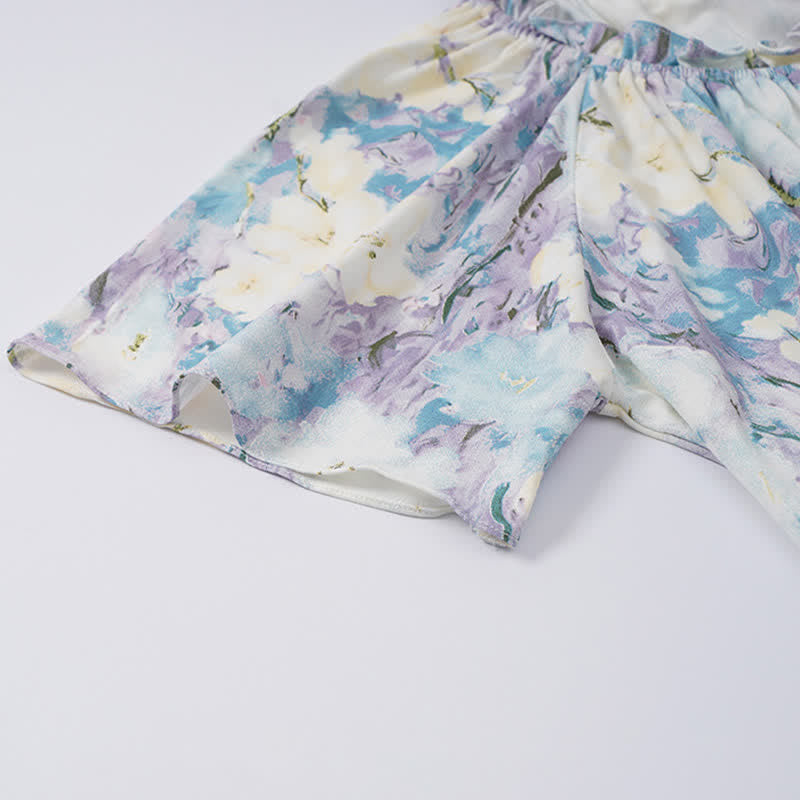 Watercolor Floral Cotton Pajama Set