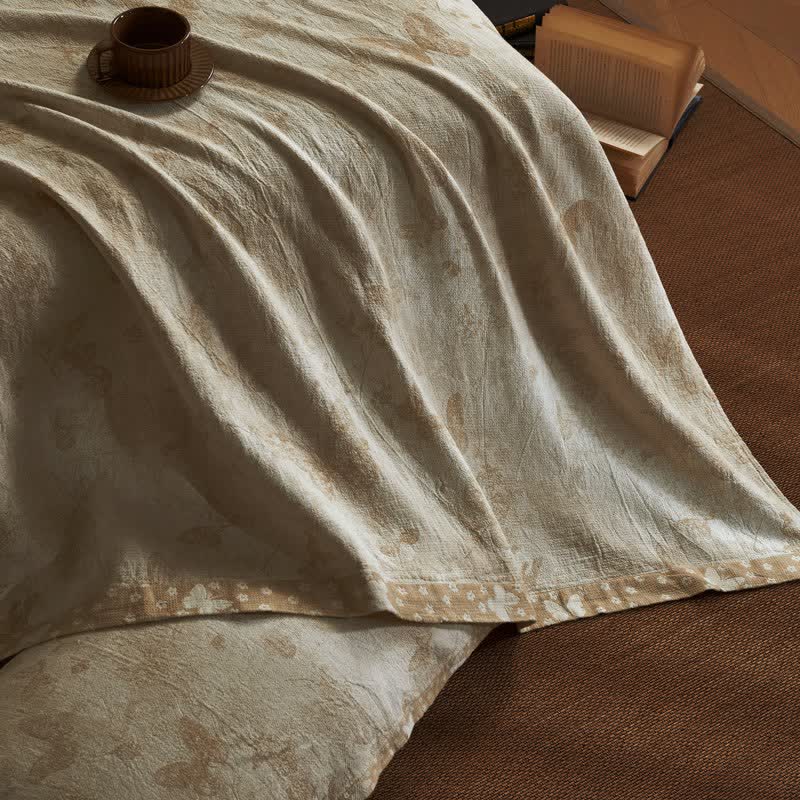Artistic Vintage Butterfly Cotton Gauze Quilt