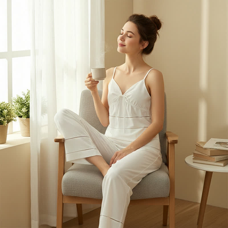 Solid Camisole & Pants Lounge Set