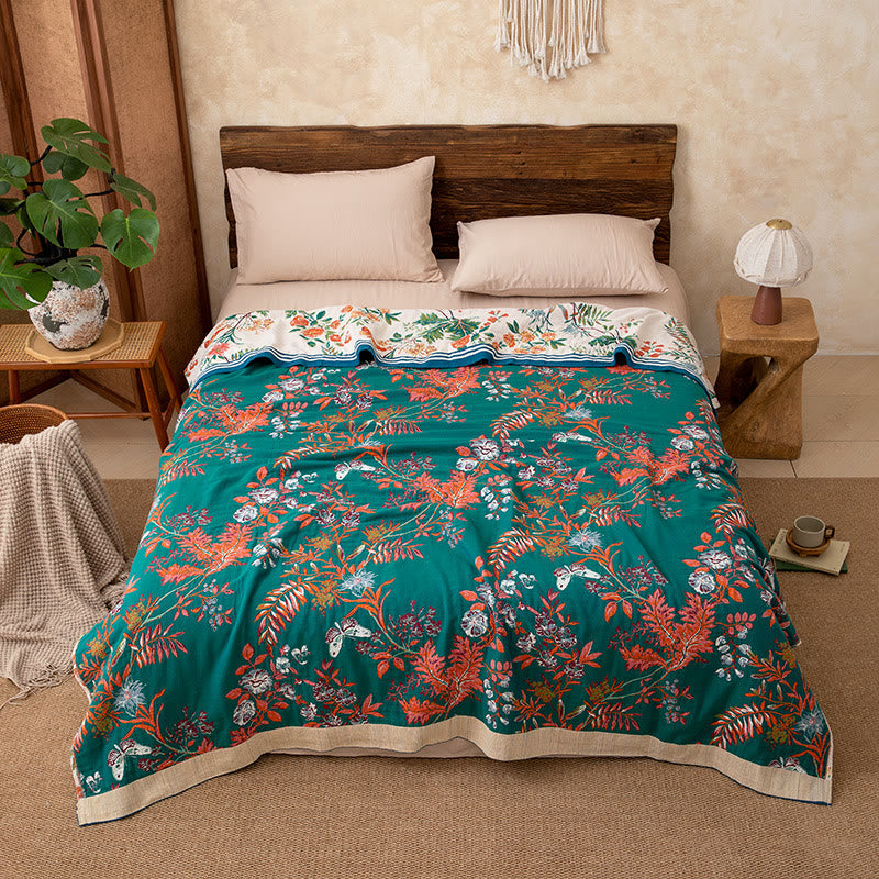 Vintage Vine Floral Reversible Gauze Quilt