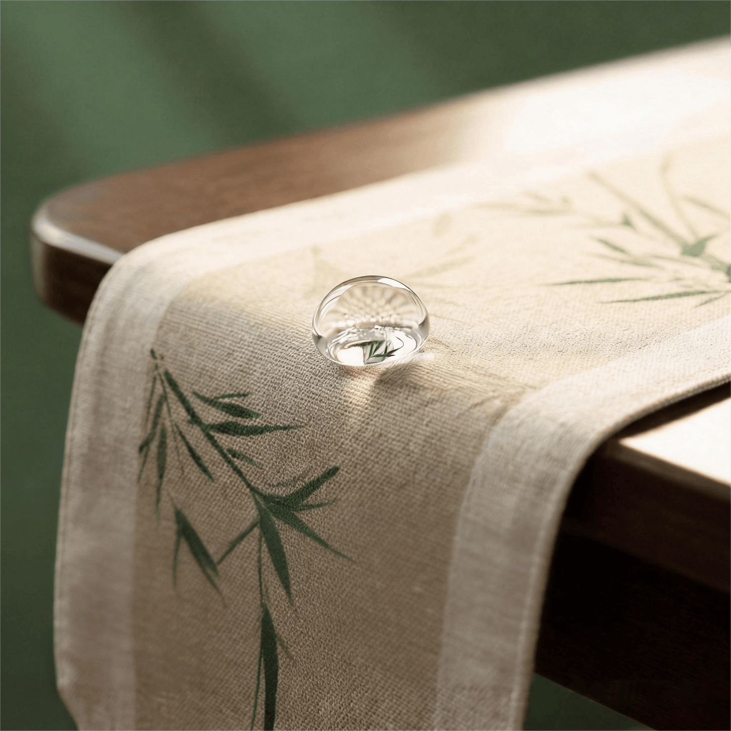 Oriental Ink-Wash Bamboo Table Runner