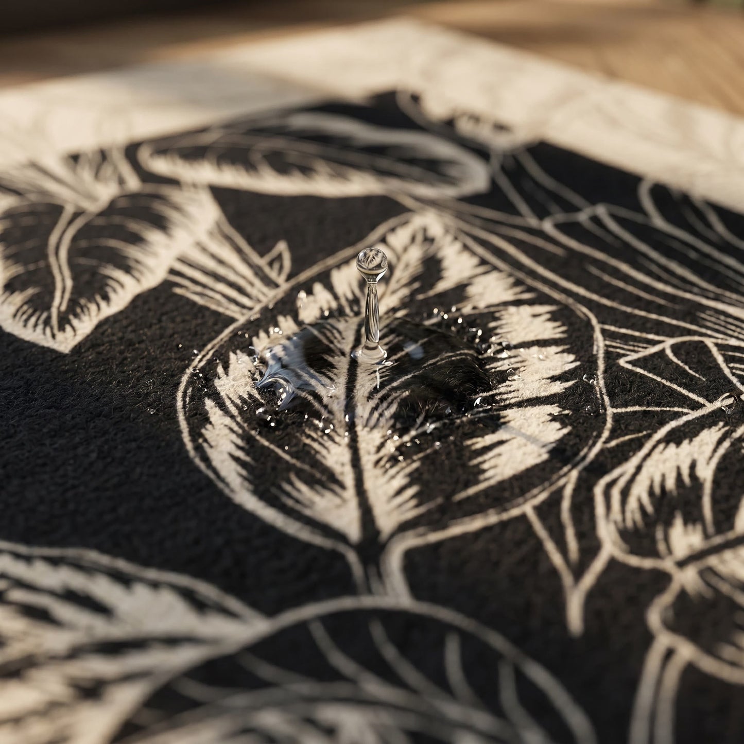 Tropical Leaf Vintage Bathroom Rug
