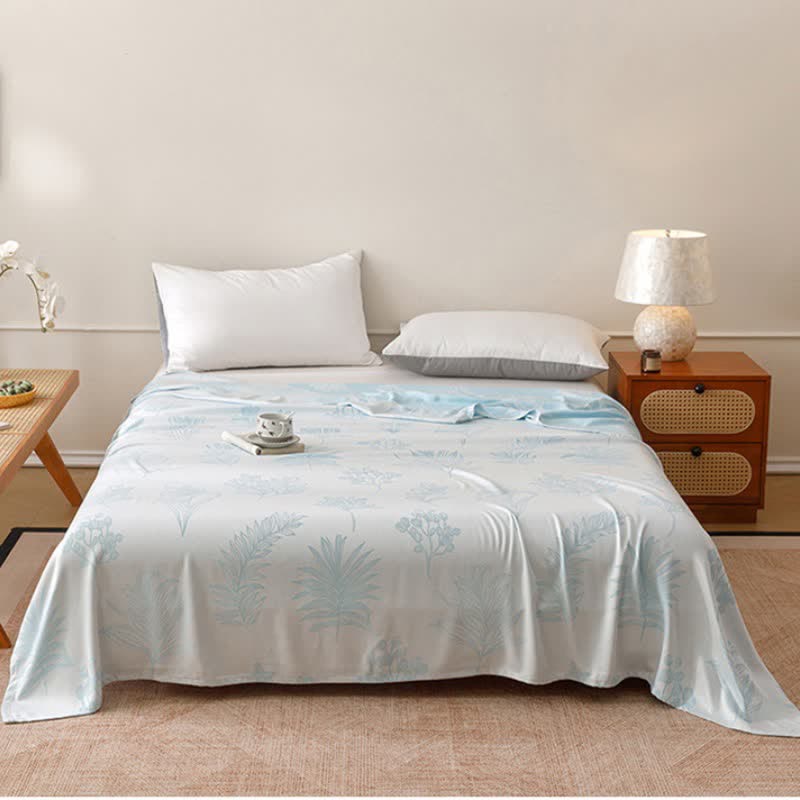 Multicolor Botanical Sketch Bamboo Fiber Quilt