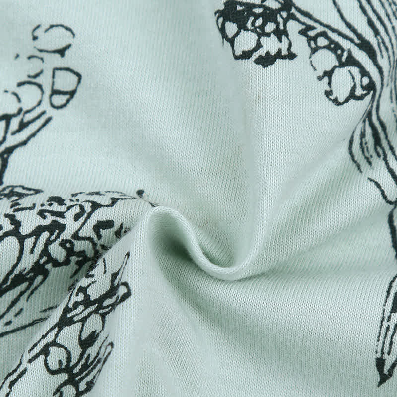 Floral Cotton 3/4 Sleeve Women's Pajamas