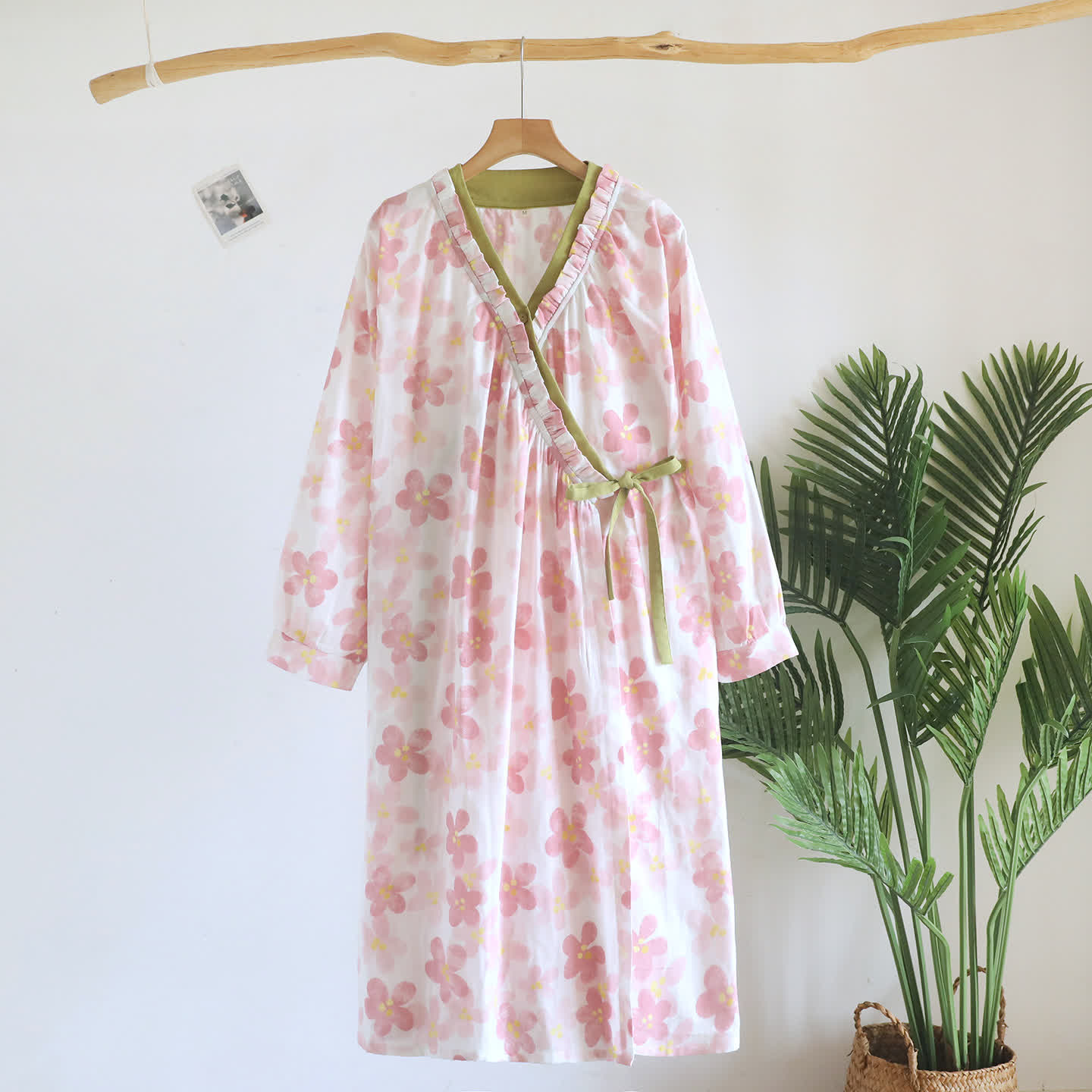 Sakura Floral Cotton Gauze Kimono Nightdress
