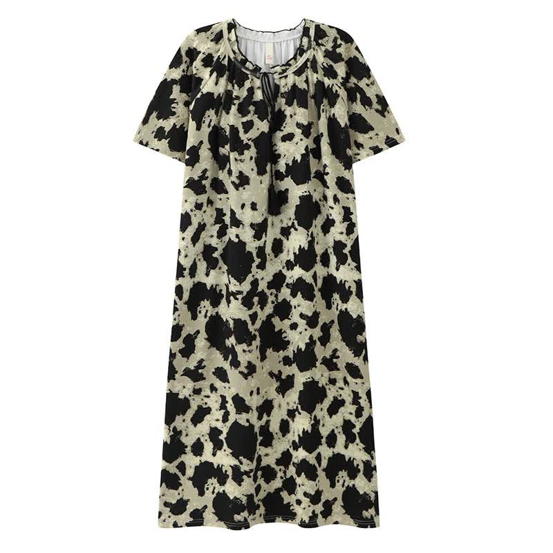 Cotton Front Tie Notch Neck Nightgown