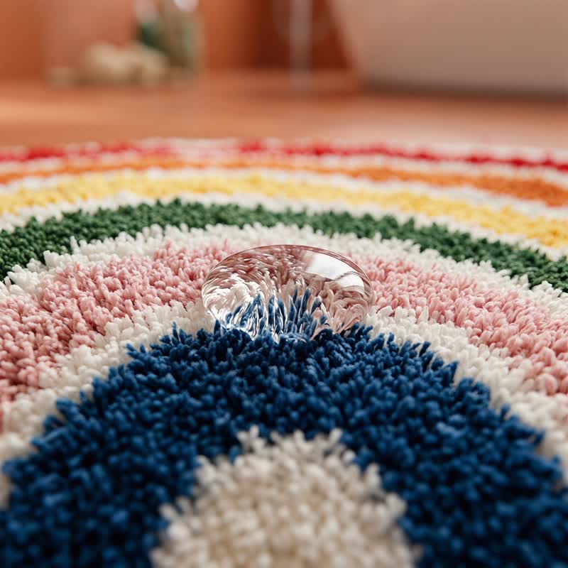 Rainbow Arch Faux Cashmere Bath Rug