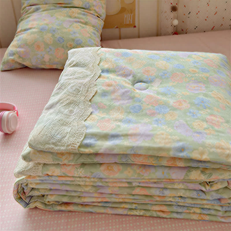 Lace Greenery Cotton Bedding Set
