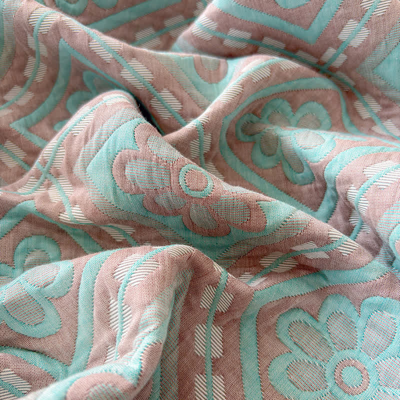 3-Layer Cotton Gauze Jacquard Bedspread Quilt