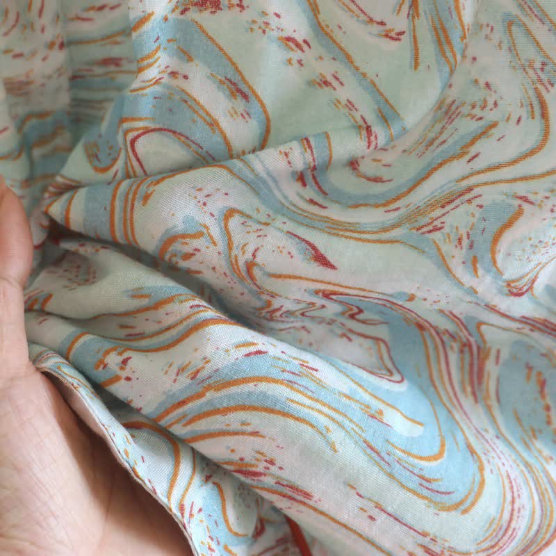 Abstract Print Cotton Gauze Lounge Set