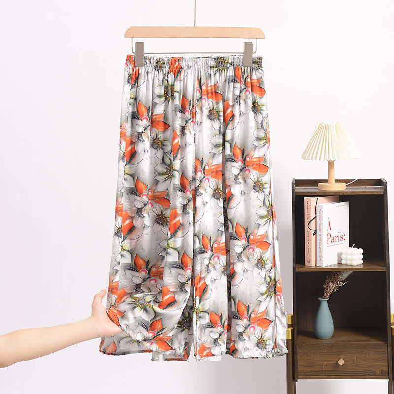 Vintage Floral Cropped Lounge Pants