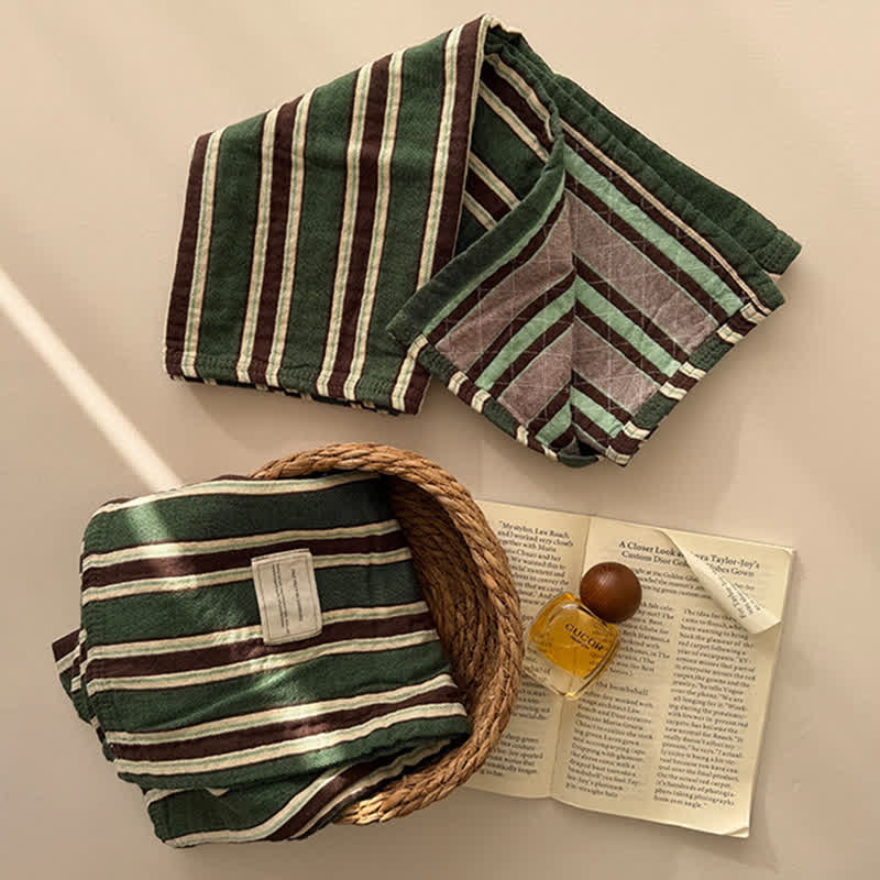 Vintage Stripe Woven Gauze Cotton Pillow Cover