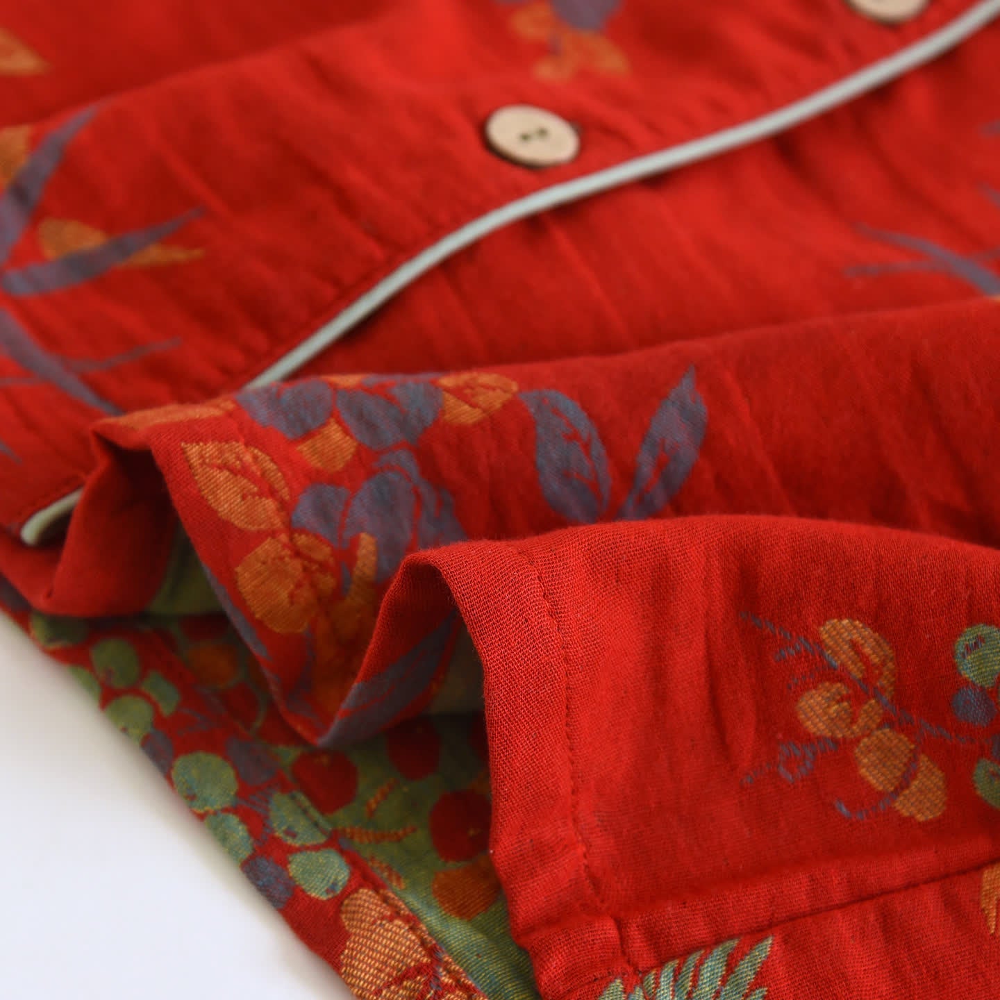 Vintage Bird Floral Cotton Loungewear Set