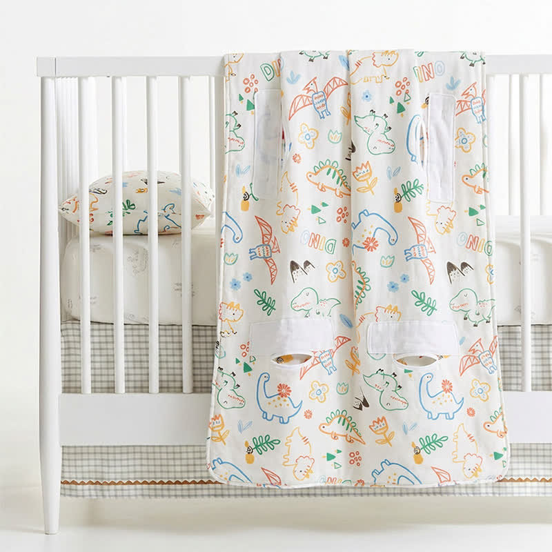 Dino Dreams Cotton Gauze Baby Quilt