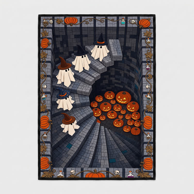 3D Ghost Staircase Optical Illusion Area Rug