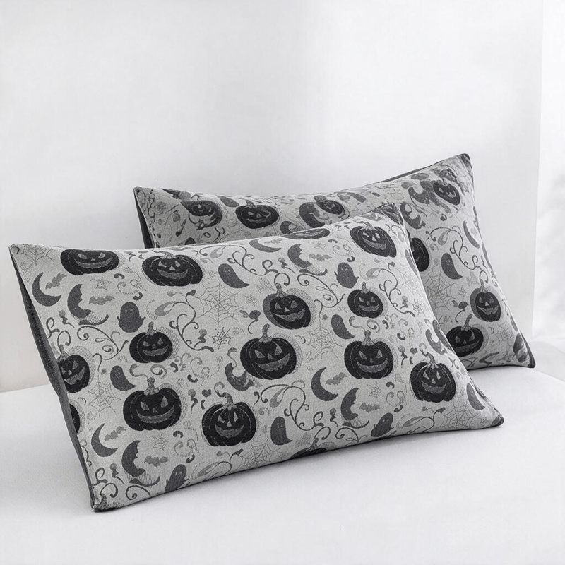 Halloween Pumpkin Ghost Reversible Cotton Blanket