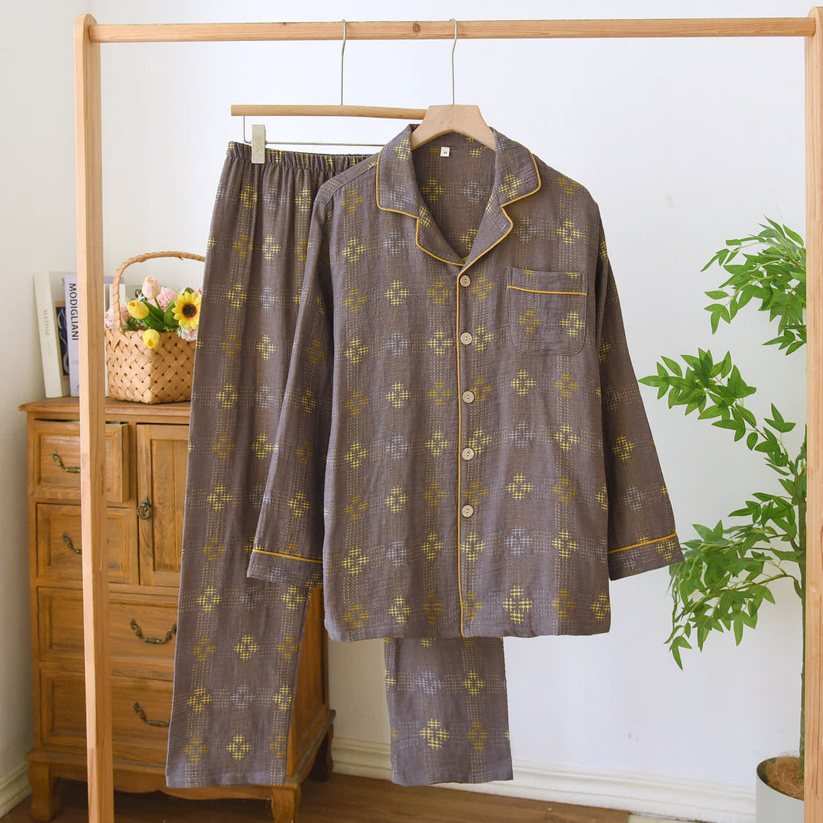 Heritage Cotton Gauze Check Pajama Set