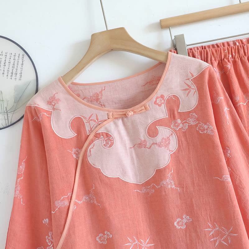 Floral Cotton Petal Collar Lounge Set