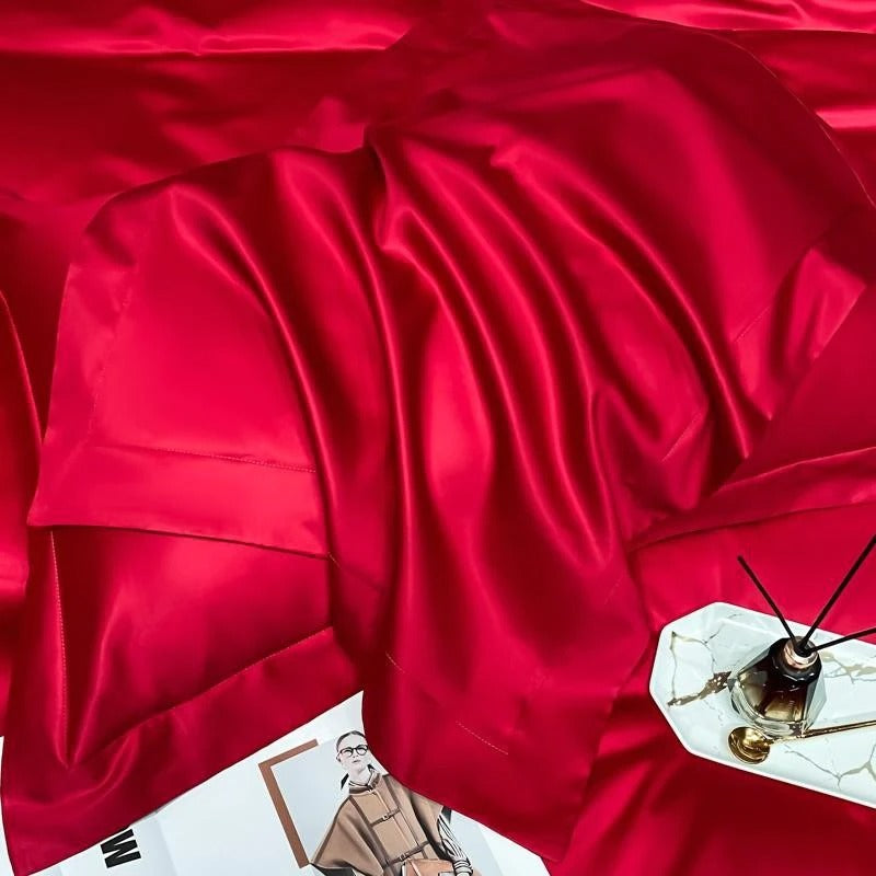 Neo Red Silky Cotton Bedding Set
