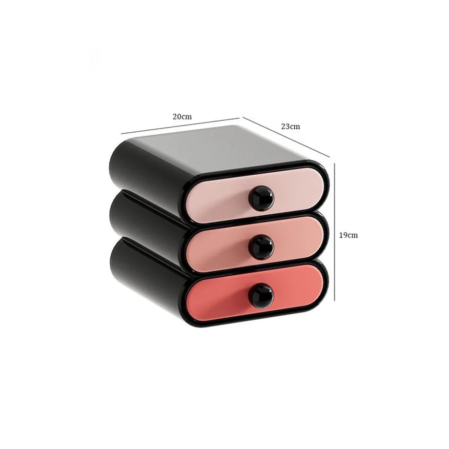 Glossy Wavy Color Block Makeup Organizer