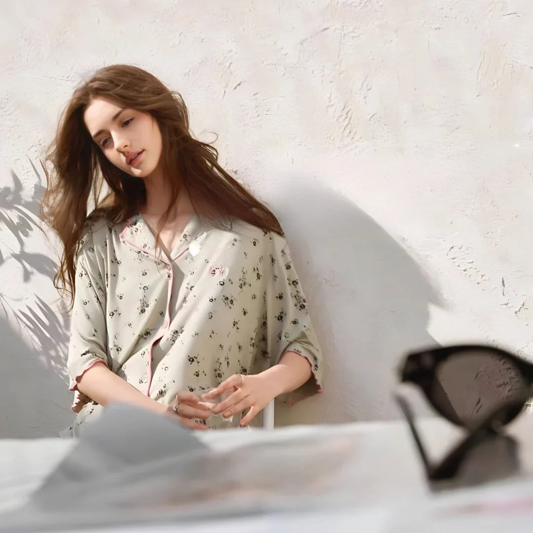 Silky Ditsy Floral Modal Pajama Set