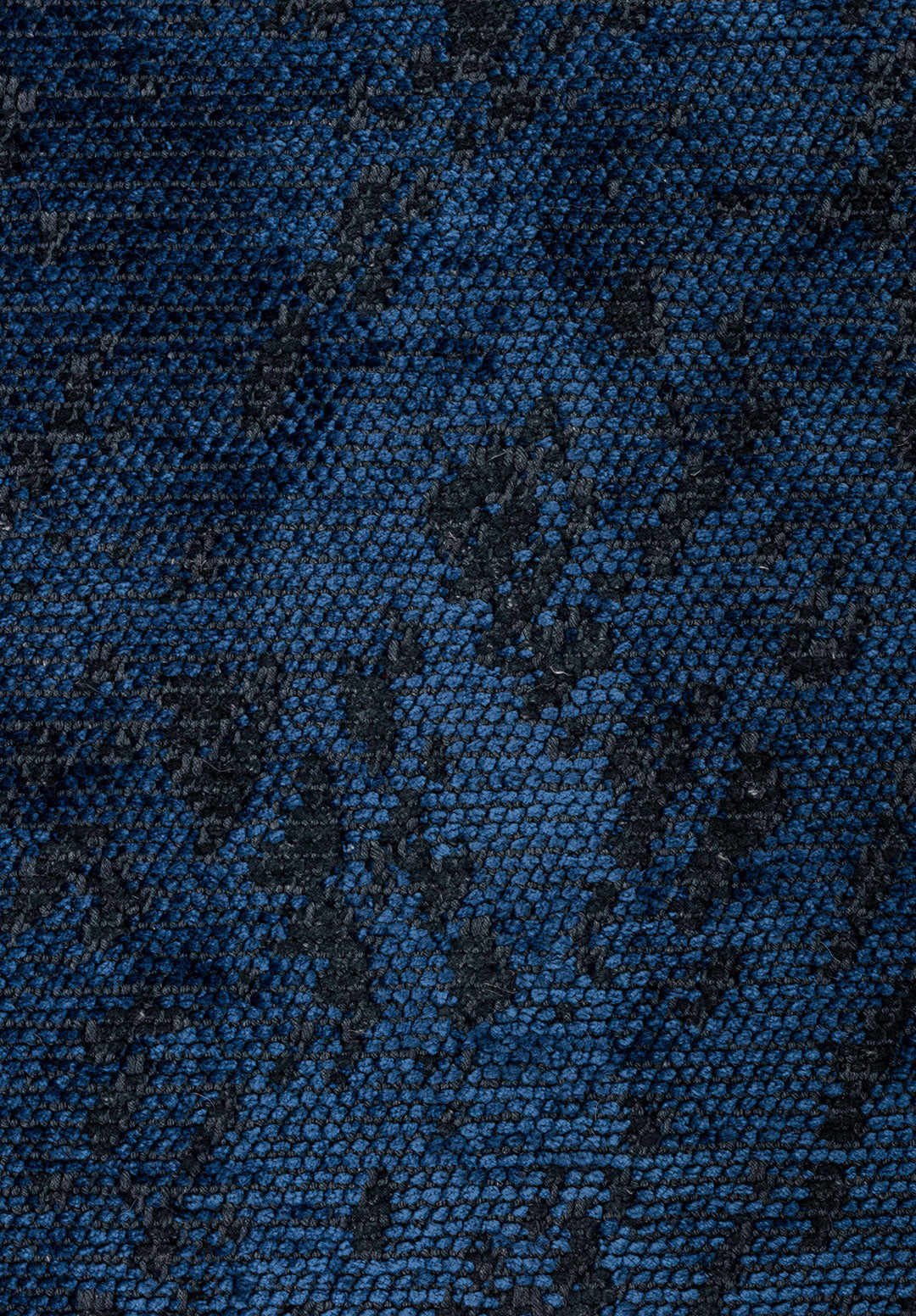 Rustic Navy Blue - Matte Black Rug