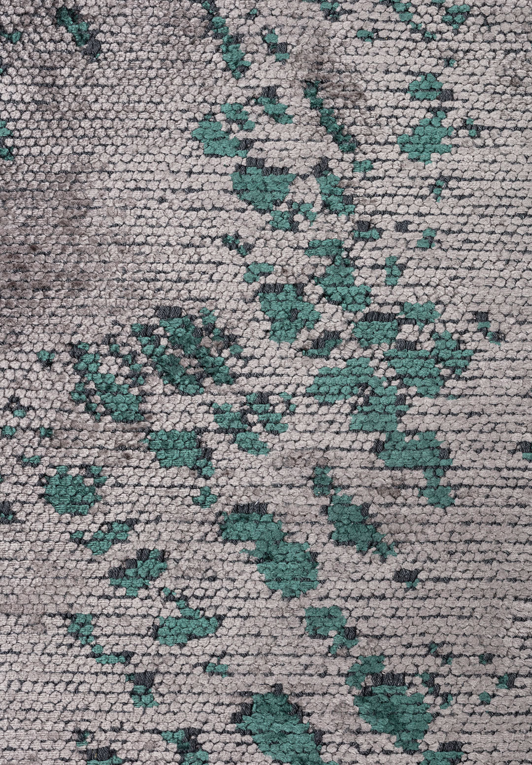 Rustic Grey - Dark Green Rug