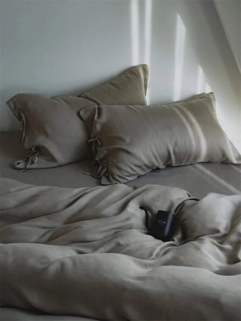 Silky Soft Tie Closure Tencel Bedding Set