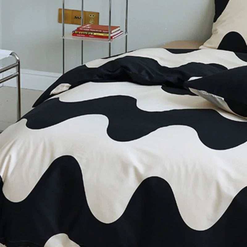 Smooth Wavy Abstract Cotton Bedding Set
