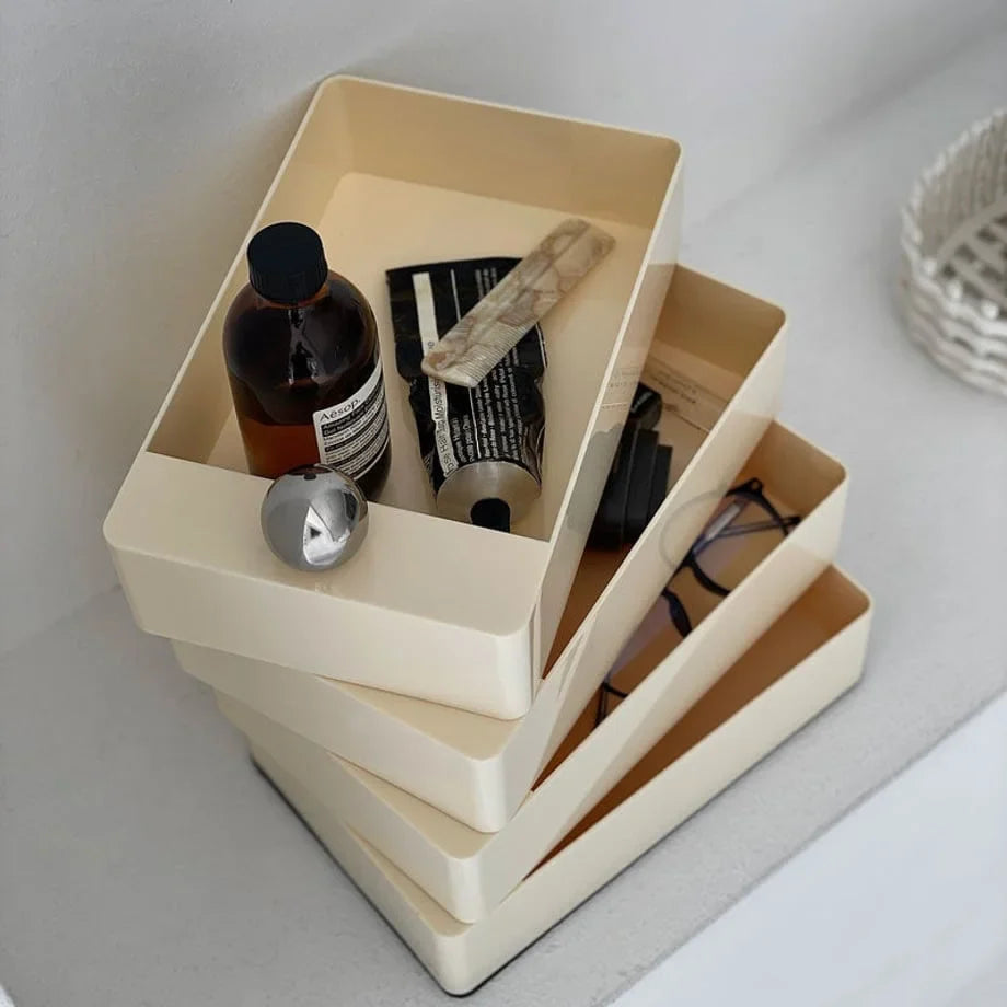 Sleek Minimalist ABS Rotating Makeup Organizer