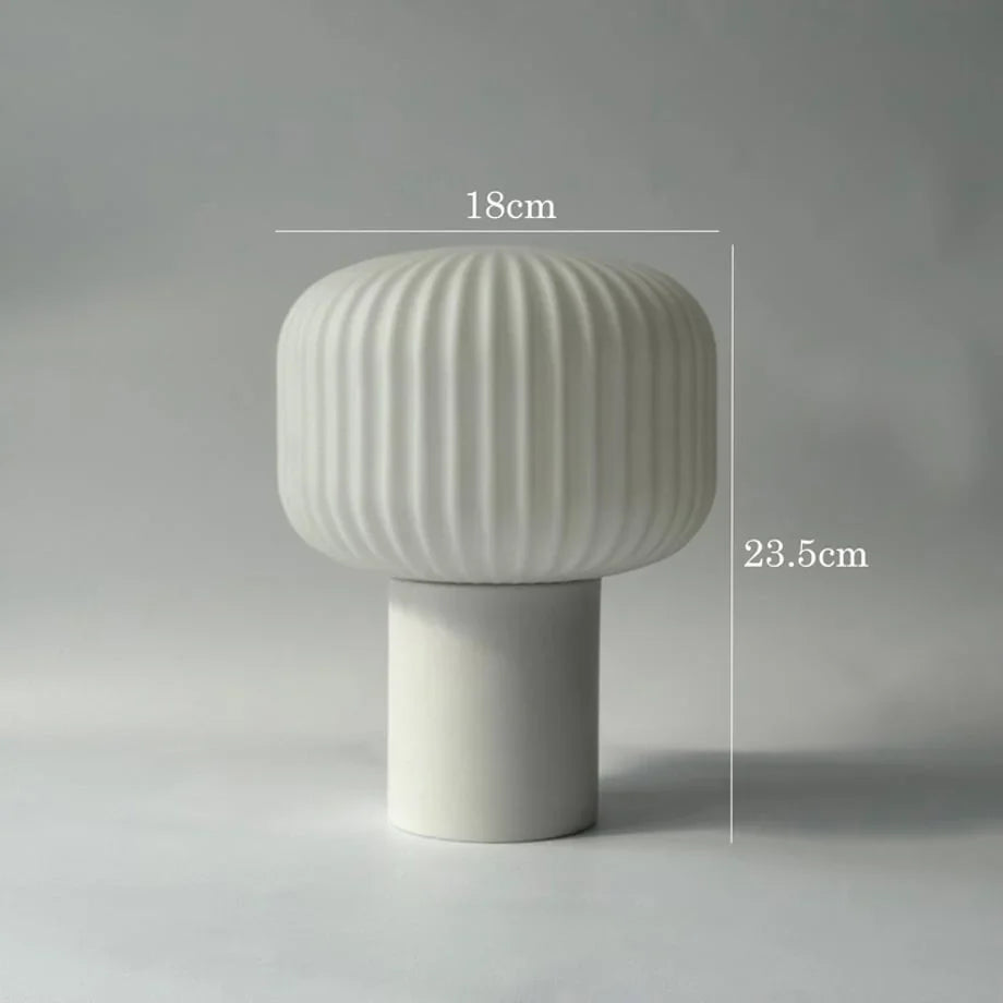 Pleated Glass Mushroom Accent Lamp