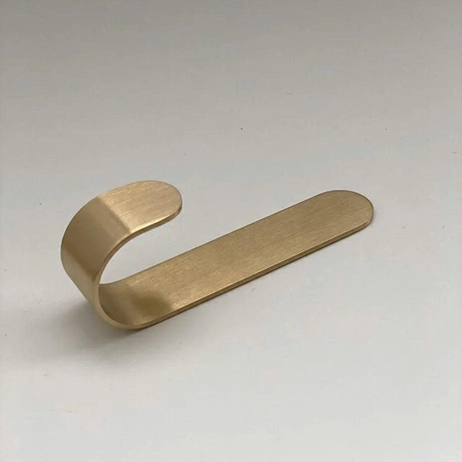 Brushed J-Shape Metal Decorative Hooks