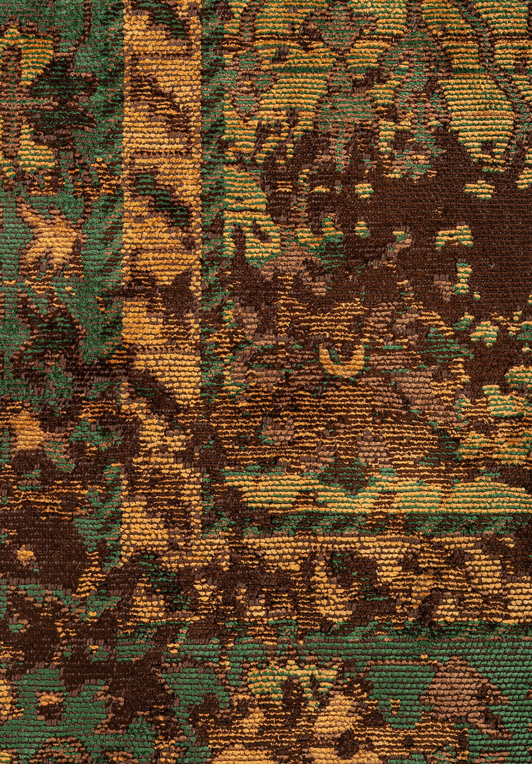 Patina Dark Brown - Mustard Rug