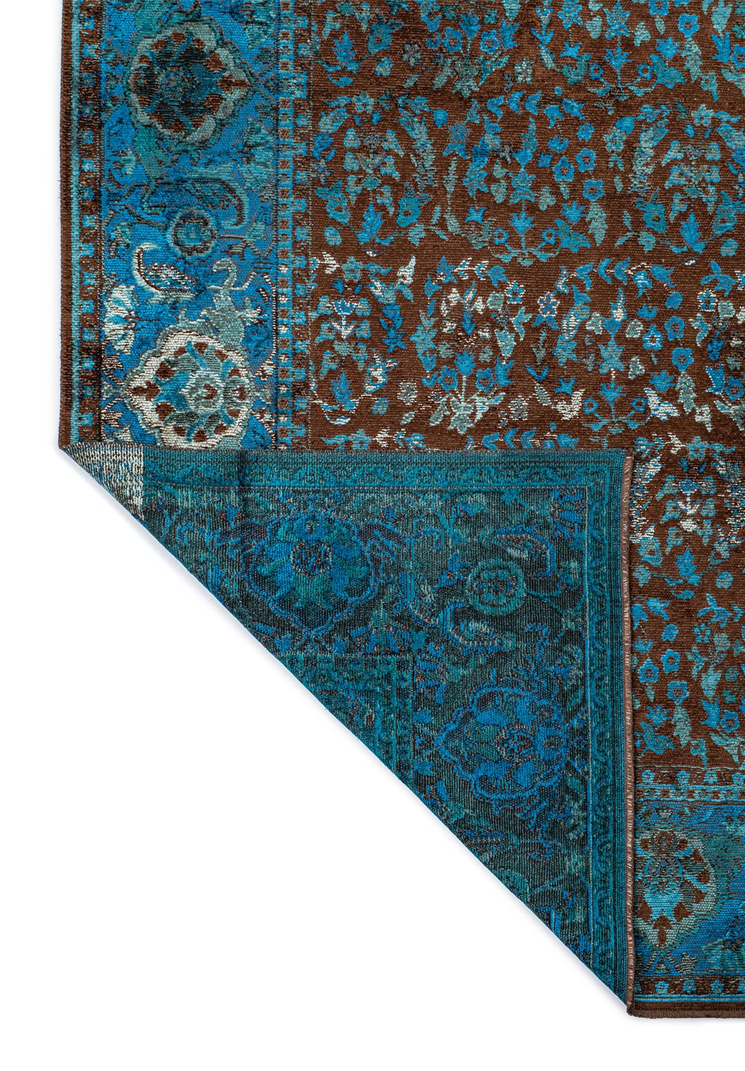 Vellora Dark Brown -Turquoise Rug