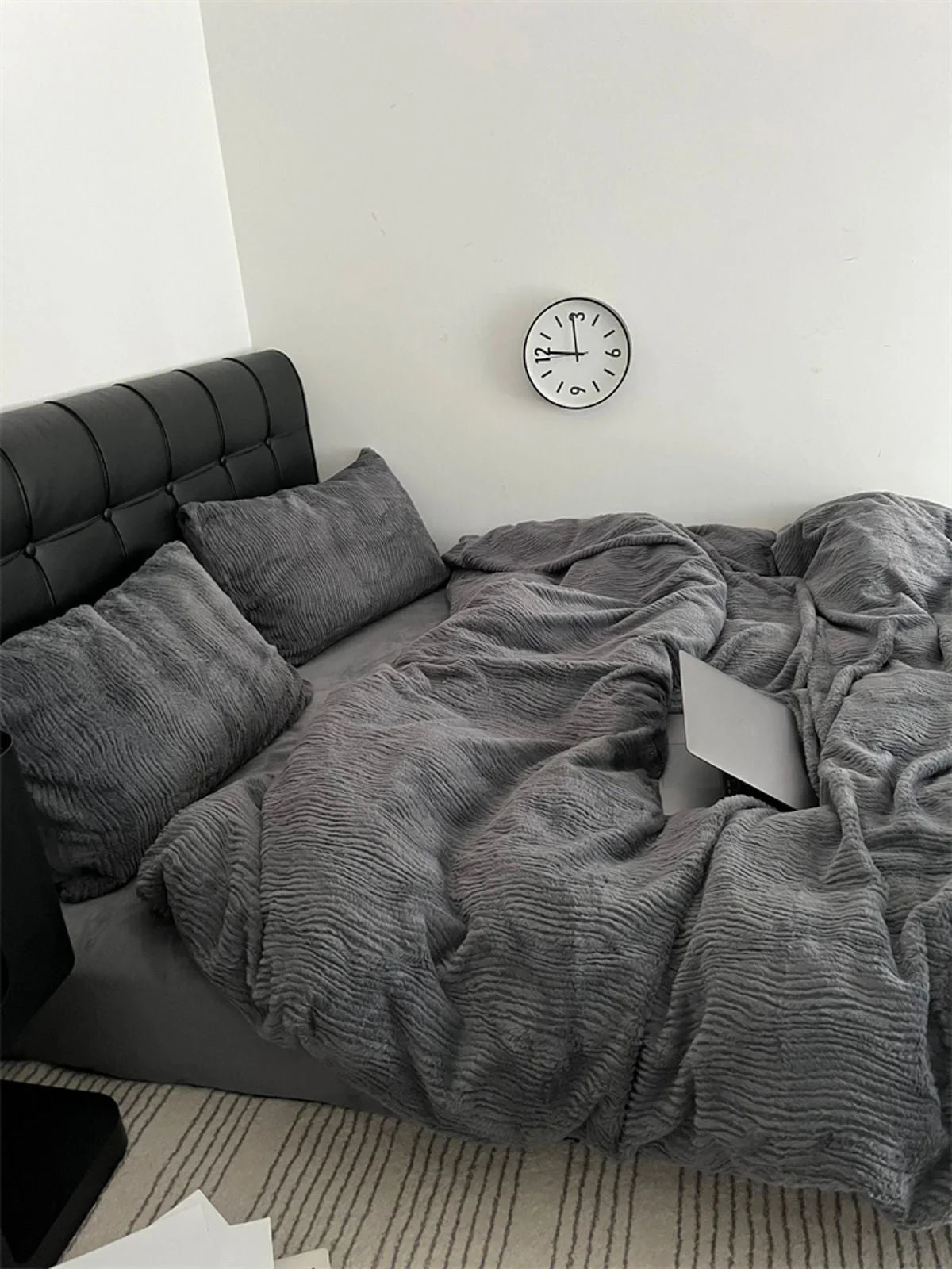 Plush Ruched Fleece Bedding Set