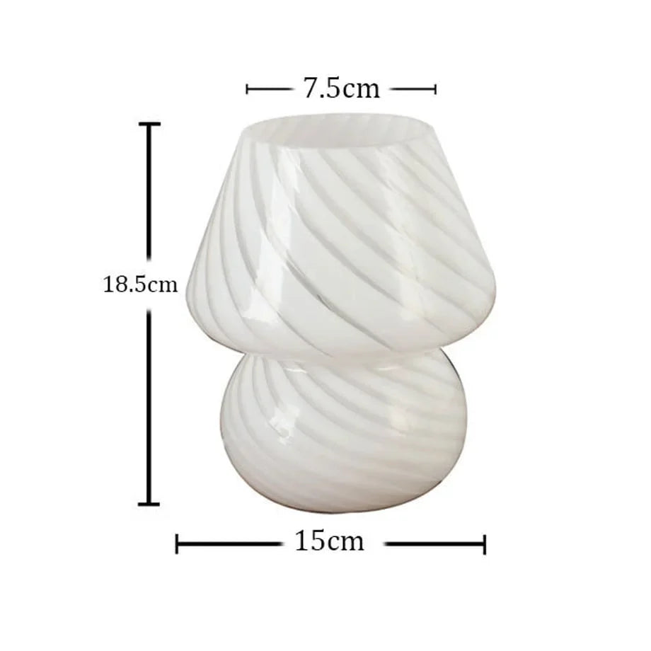 Swirled Glass Mushroom Lamp