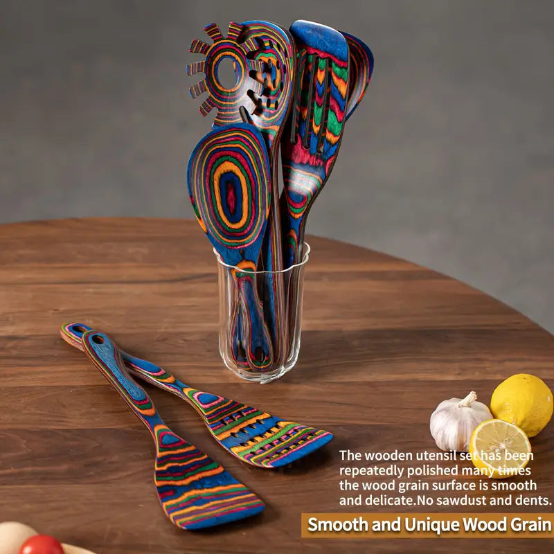 7-Piece Pakkawood Utensils Set