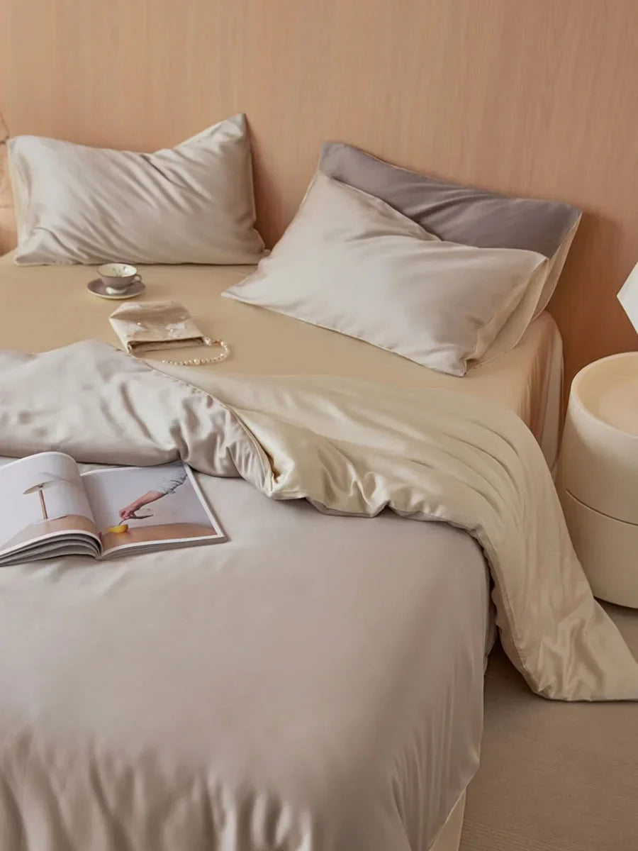 Silky-Smooth Solid Color Cooling Tencel Bedding Set
