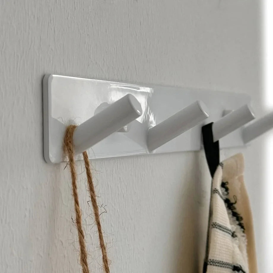 Sleek Minimalist Metal Wall Hook Rack