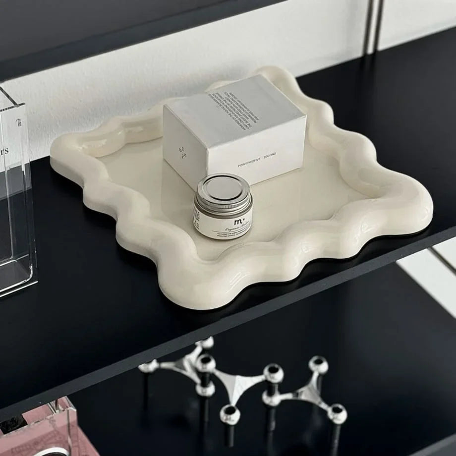 Sculptural Wavy Melamine Jewelry & Trinket Tray